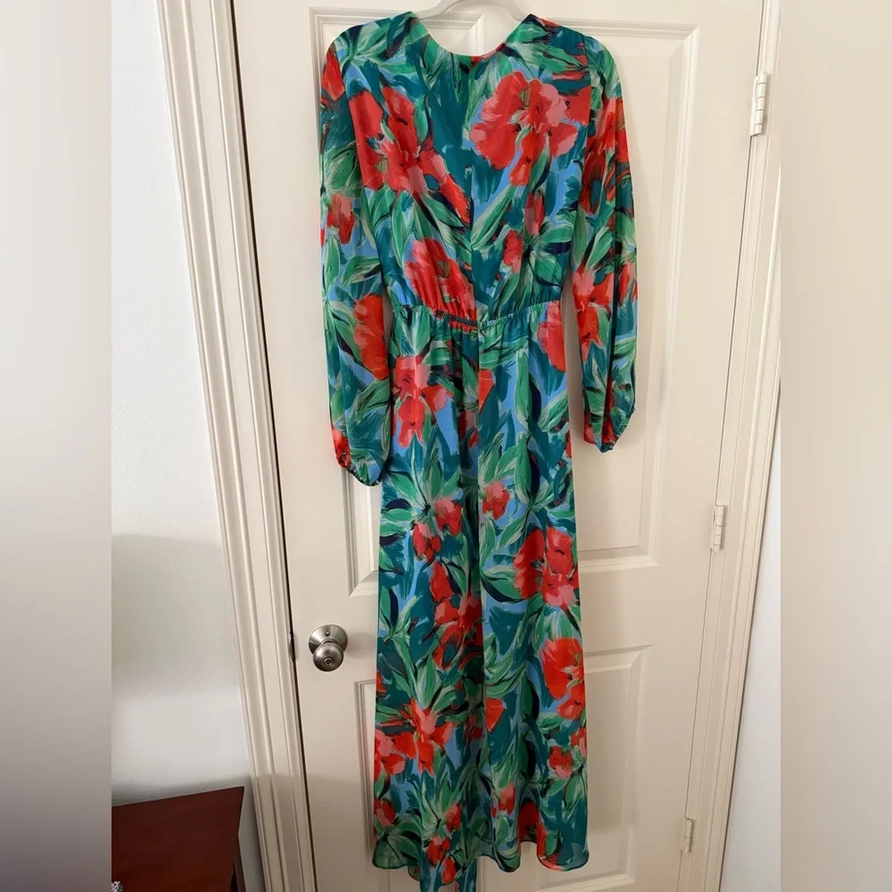 INC International Concepts Tropical Long Sleeve Dress - Picture 3 of 4